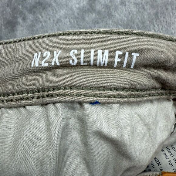 DU/ER No Sweat Slim Pants Men's 34 X 30 Khaki Five Pocket Cotton Lyocell Stretch - Picture 8 of 14